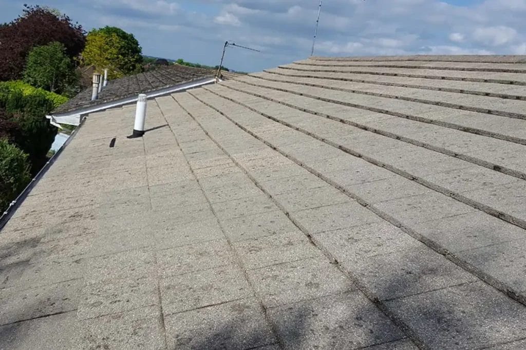 PP Gutters residential roof and gutter cleaning services. A residential property's roof after being clean.