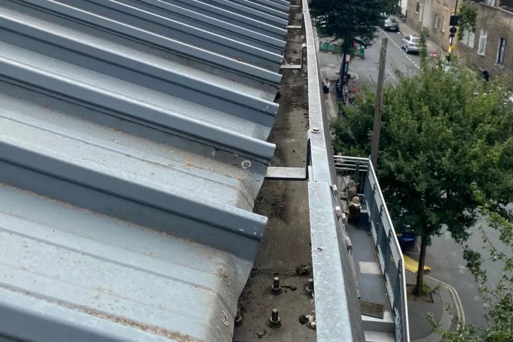 Commercial gutter cleaning in London, Watford and High Wycombe - photo after the gutter's been cleaned by PP Gutters.