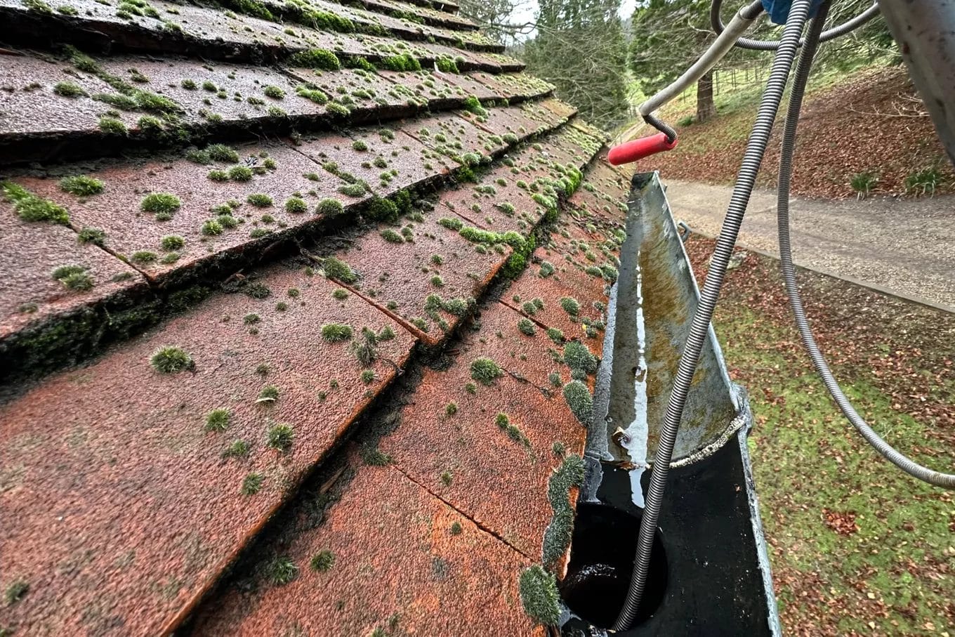 PP Gutters external cleaning services - gutter cleaning and maintenance on rural property